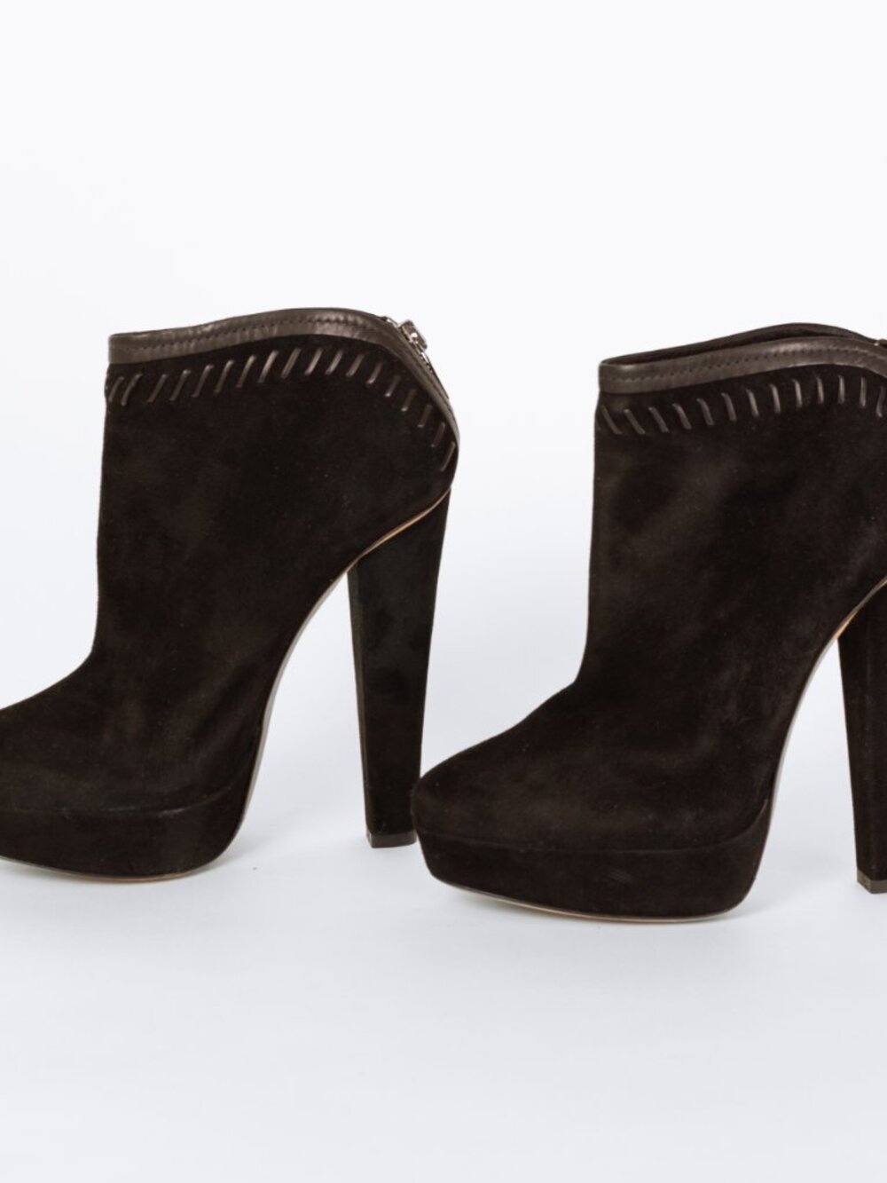 Jimmy Choo Evans Black Suede Heeled Booties - Size 36.5 - Picture 3 of 6